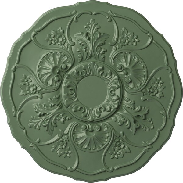 Ekena Millwork Cornelia Ceiling Medallion (Fits Canopies up to 4"), Hnd-Painted Athenian Green, 22 1/2"OD x 1 1/2"P CM22CNAGF - main